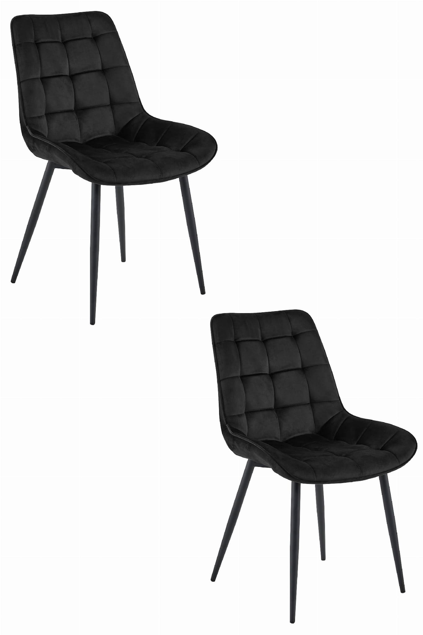 Eetkamerstoel BERA - set van 2 - zwart - 88x54x60 cm