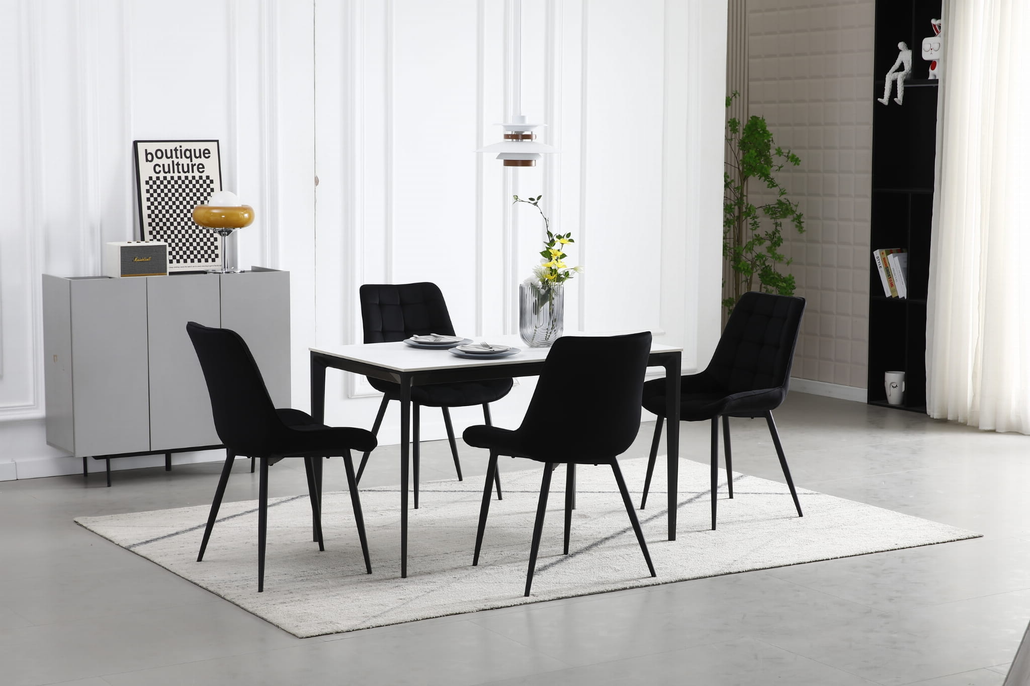 Eetkamerstoel BERA - set van 2 - zwart - 88x54x60 cm
