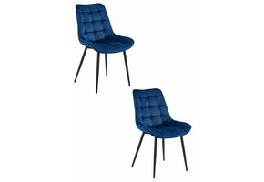 Eetkamerstoel BERA - marineblauw - fluweel - 88x54x60 cm