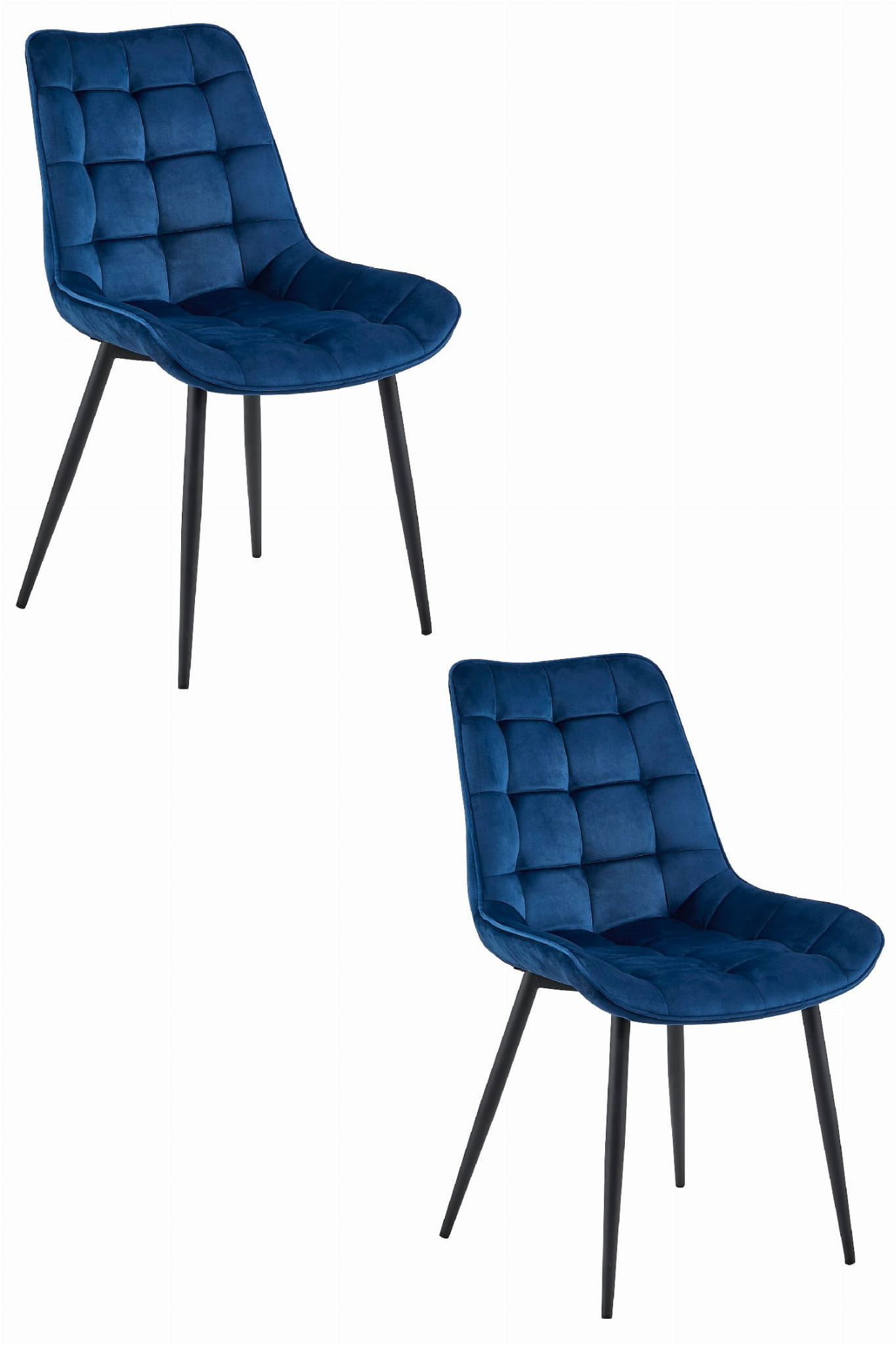 Eetkamerstoel BERA - marineblauw - fluweel - 88x54x60 cm