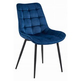 Eetkamerstoel BERA - marineblauw - fluweel - 88x54x60 cm