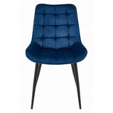 Eetkamerstoel BERA - marineblauw - fluweel - 88x54x60 cm