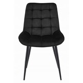 Eetkamerstoel BERA - set van 3 - zwart - fluweel en metaal