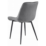 Eetkamerstoel BERA - set van 2 - donkergrijs - fluwelen zitting
