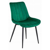 Eetkamerstoelen SOSA - 3 stuks - donkergroen - fluwelen zitting