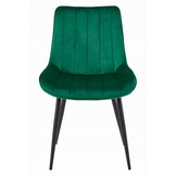 Eetkamerstoelen SOSA - 3 stuks - donkergroen - fluwelen zitting