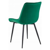 Eetkamerstoelen SOSA - 3 stuks - donkergroen - fluwelen zitting