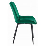 Eetkamerstoelen SOSA - 3 stuks - donkergroen - fluwelen zitting