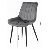 Eetkamerstoelen SOSA - 3 stuks - donkergroen - fluwelen zitting