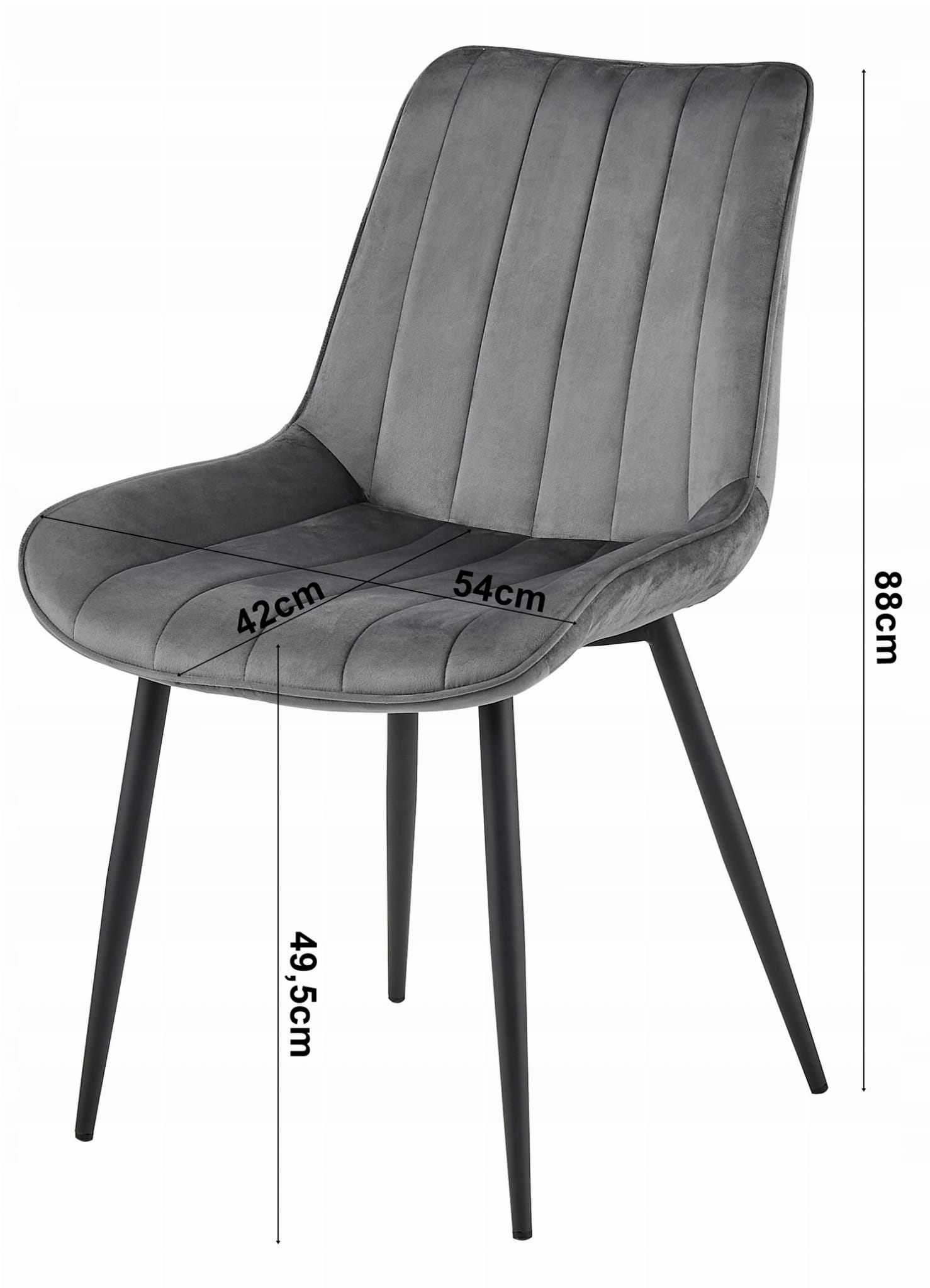 Eetkamerstoelen SOSA - 3 stuks - donkergroen - fluwelen zitting