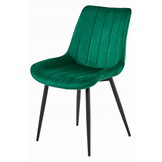 Eetkamerstoelen SOSA - 3 stuks - donkergroen - fluwelen zitting