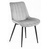 Eetkamerstoel SOSA - 2 stuks - zilvergrijs - fluwelen zitting