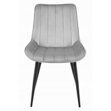 Eetkamerstoel SOSA - 2 stuks - zilvergrijs - fluwelen zitting