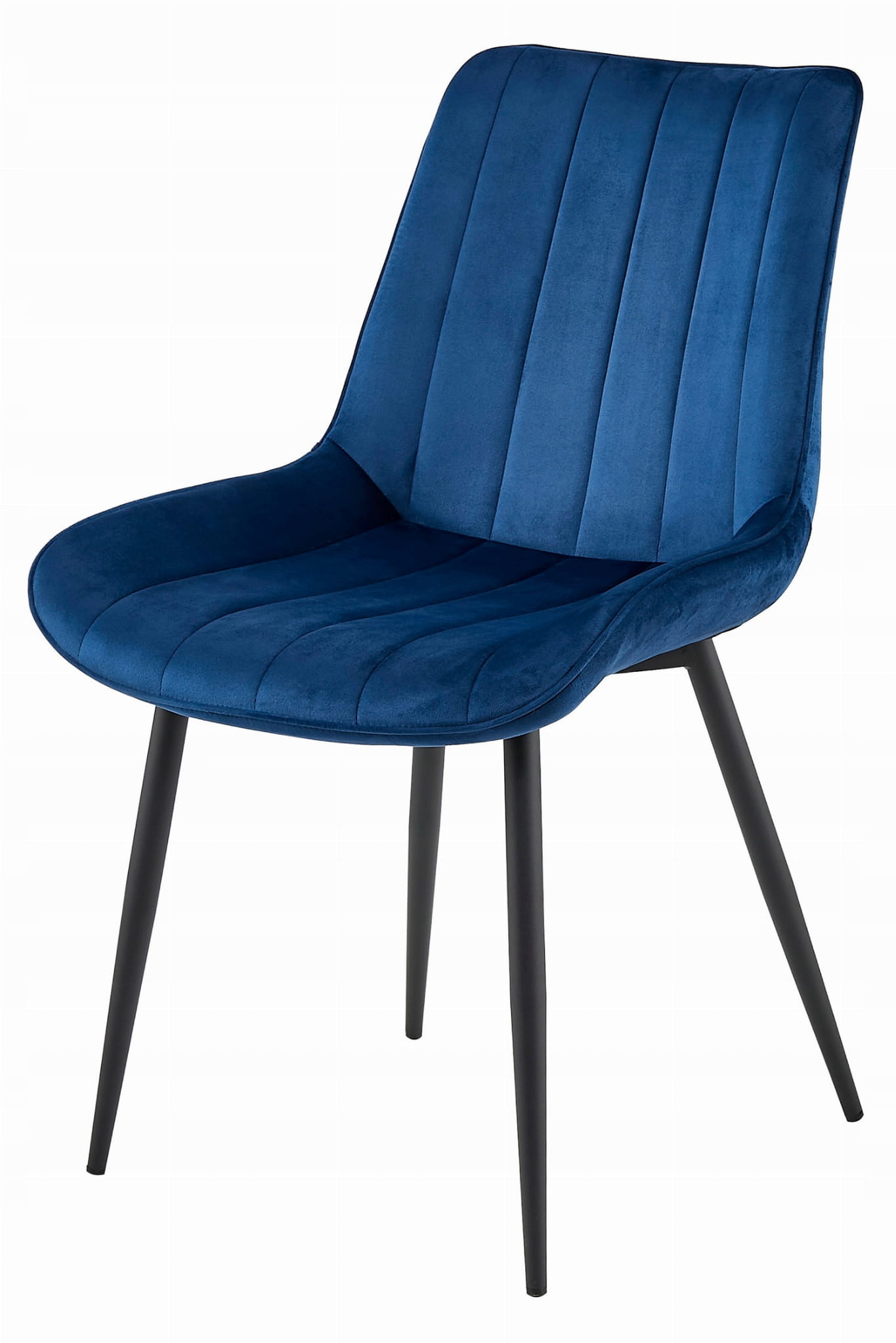 Eetkamerstoel SOSA - 2 stuks - marineblauw - fluwelen zitting