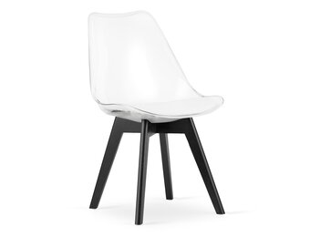 Eetkamerstoel MARK - transparant wit - beukenhout - 82x49x47 cm