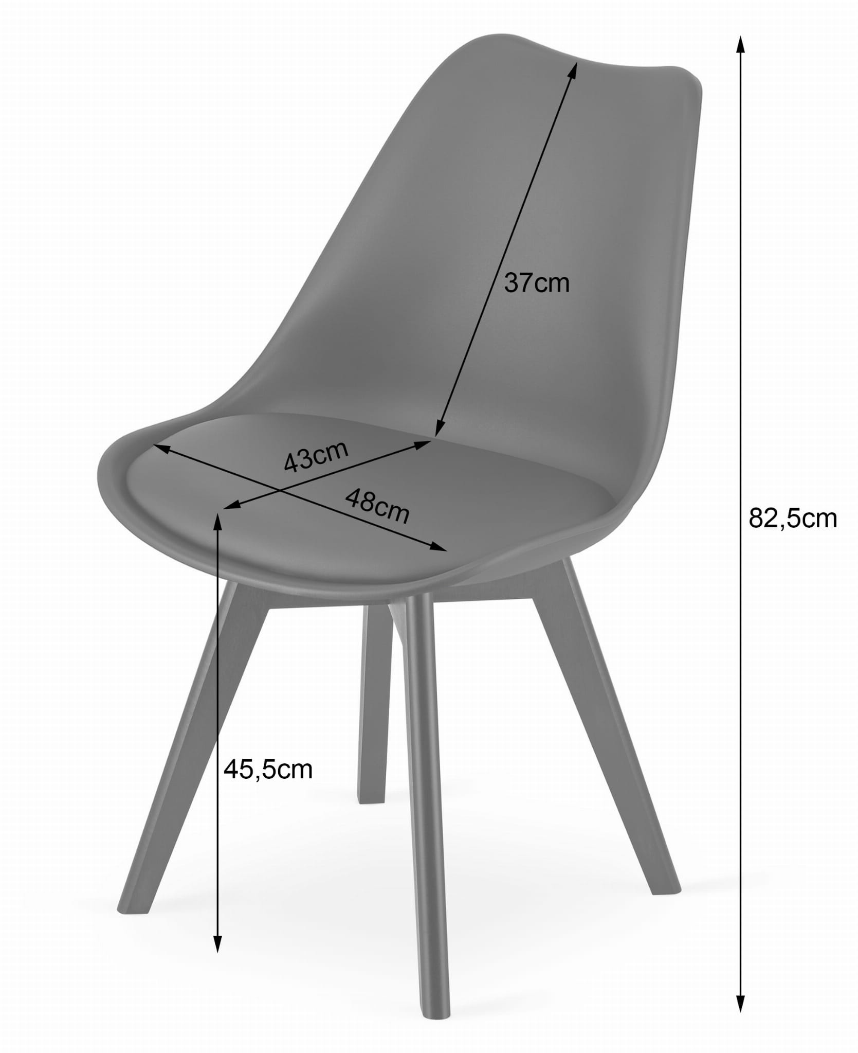 Eetkamerstoel MARK - transparant wit - beukenhout - 82x49x47 cm