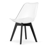 Eetkamerstoel MARK - transparant wit - beukenhout - 82x49x47 cm