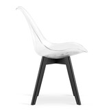 Eetkamerstoel MARK - transparant wit - beukenhout - 82x49x47 cm