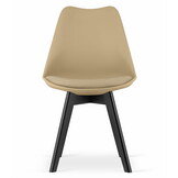 Eetkamerstoel MARK - donkerbeige - 82x49 cm - beukenhouten poten