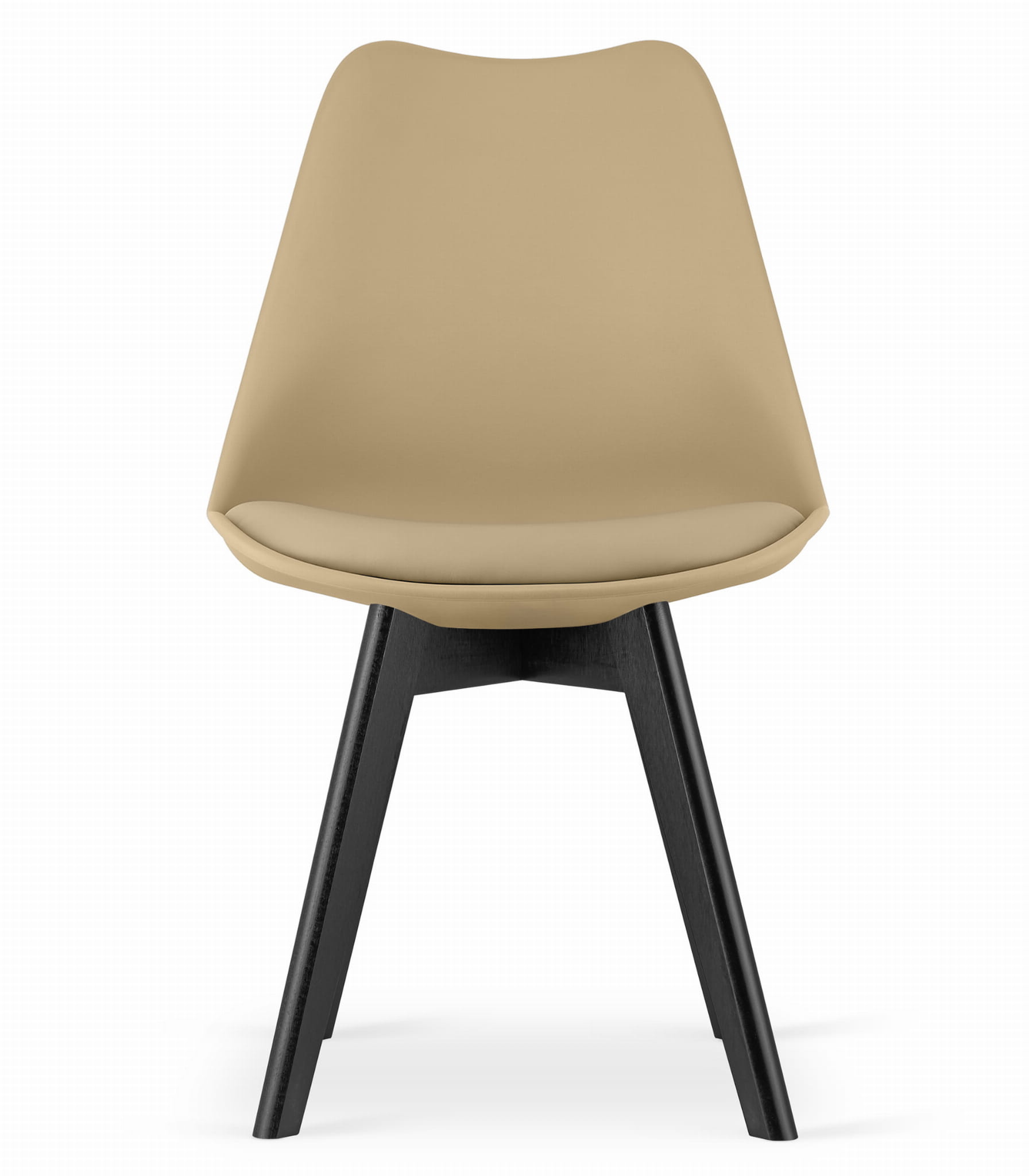 Eetkamerstoel MARK - donkerbeige - 82x49 cm - beukenhouten poten