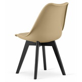 Eetkamerstoel MARK - donkerbeige - 82x49 cm - beukenhouten poten