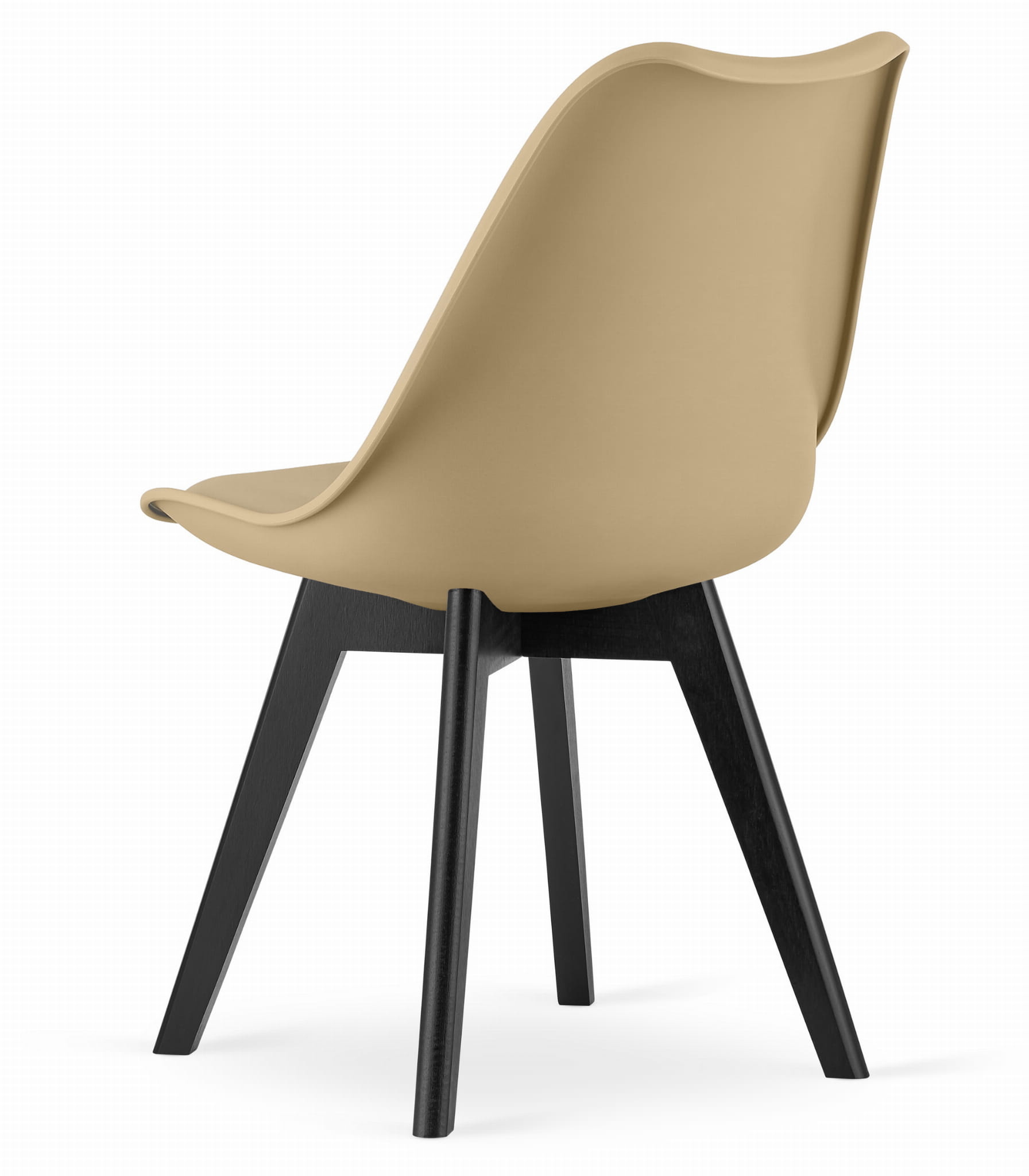 Eetkamerstoel MARK - donkerbeige - 82x49 cm - beukenhouten poten