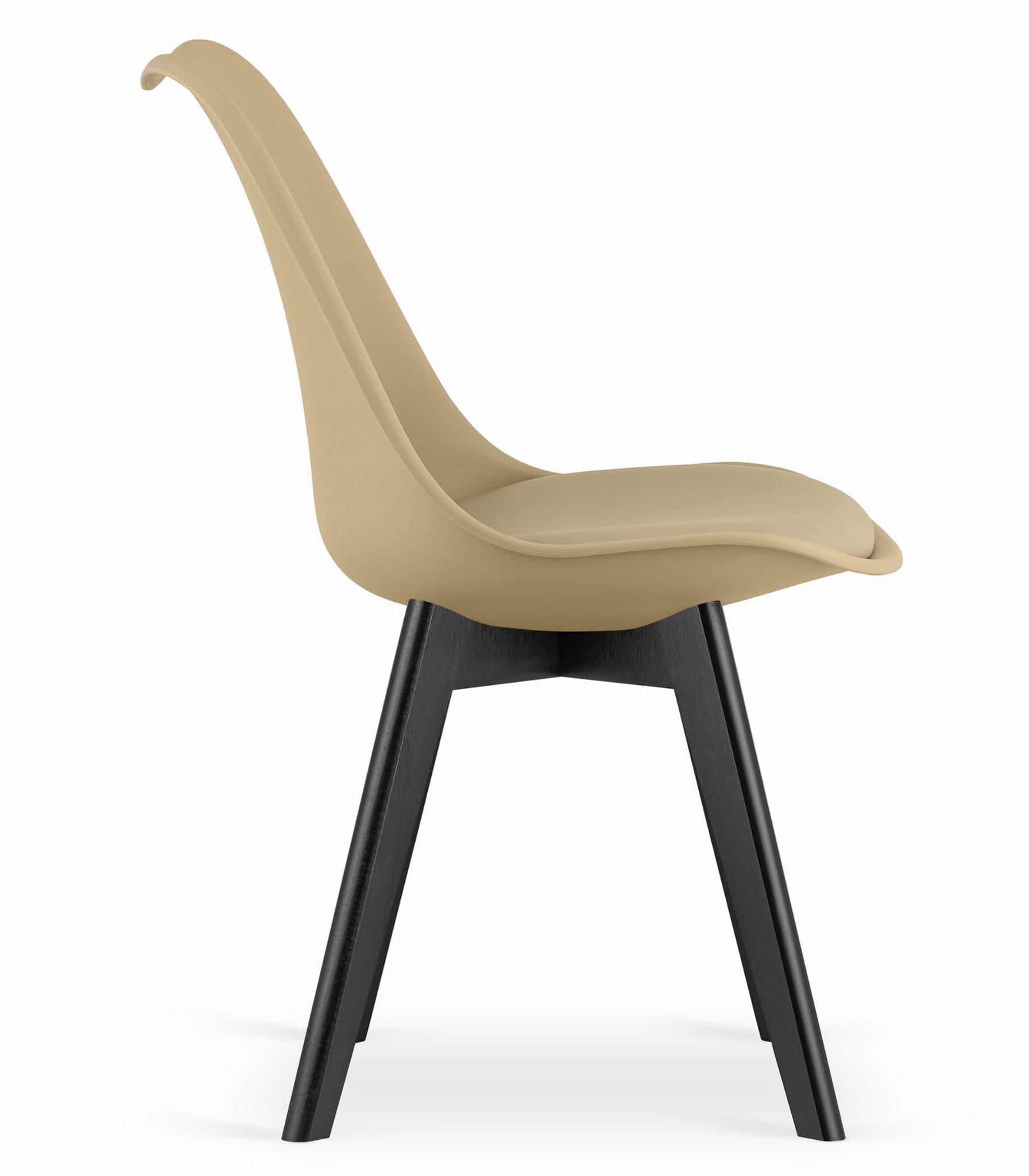 Eetkamerstoel MARK - donkerbeige - 82x49 cm - beukenhouten poten