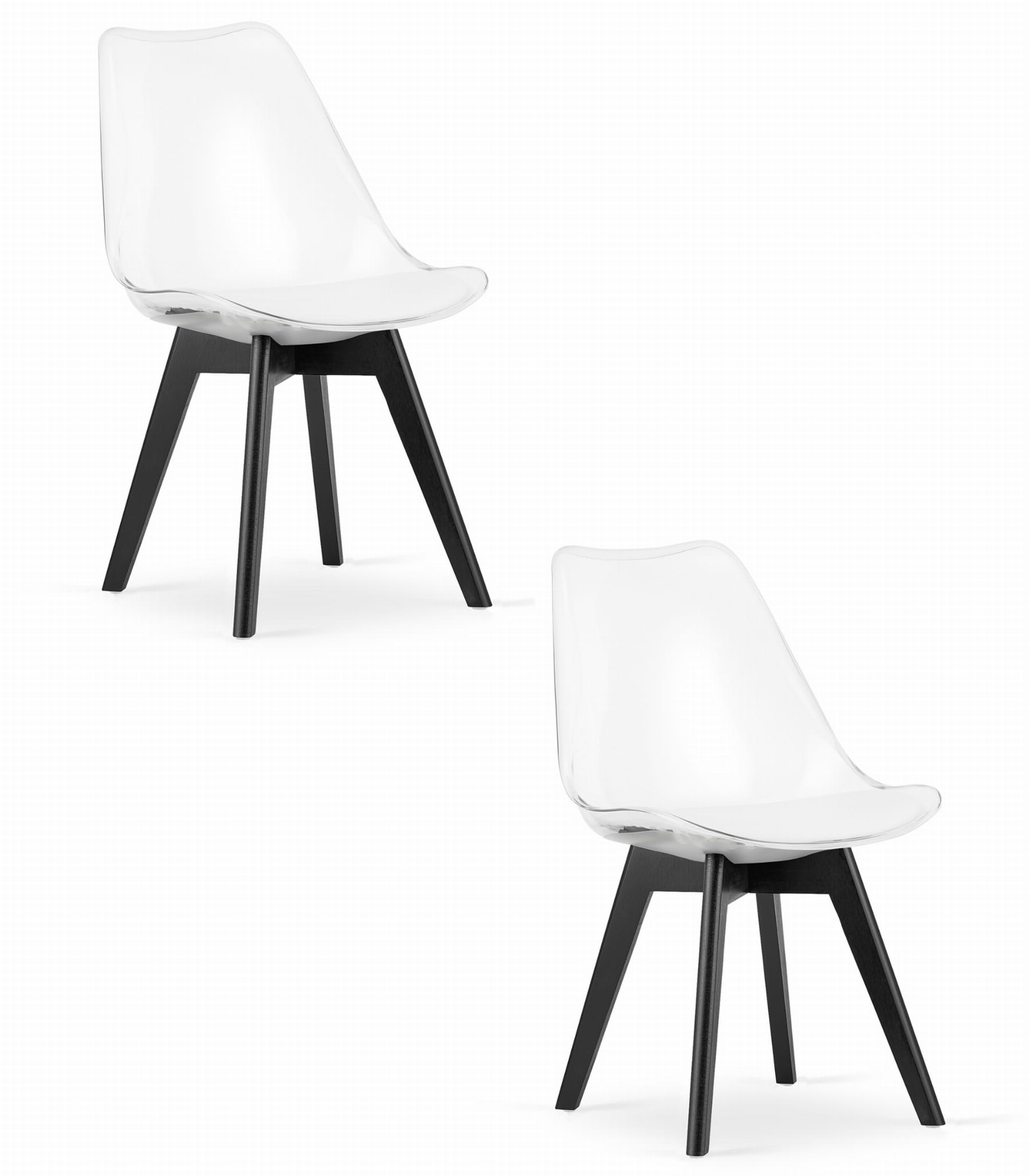 Eetkamerstoel MARK - 2 stuks - transparant - 82x49 cm