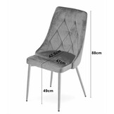 Eetkamerstoel IMOLA - set van 2 - donkergrijs - 88x49,5x55,5 cm