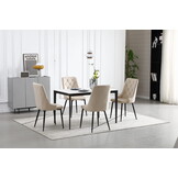 Eetkamerstoel CAPRI - set van 2 - beige - 93x48x56 cm