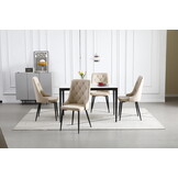 Eetkamerstoel CAPRI - set van 2 - beige - 93x48x56 cm