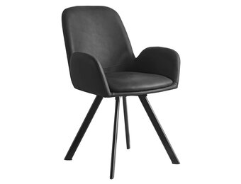 Eetkamerstoel ELIA - zwart - draaibare zitting - kunstleer