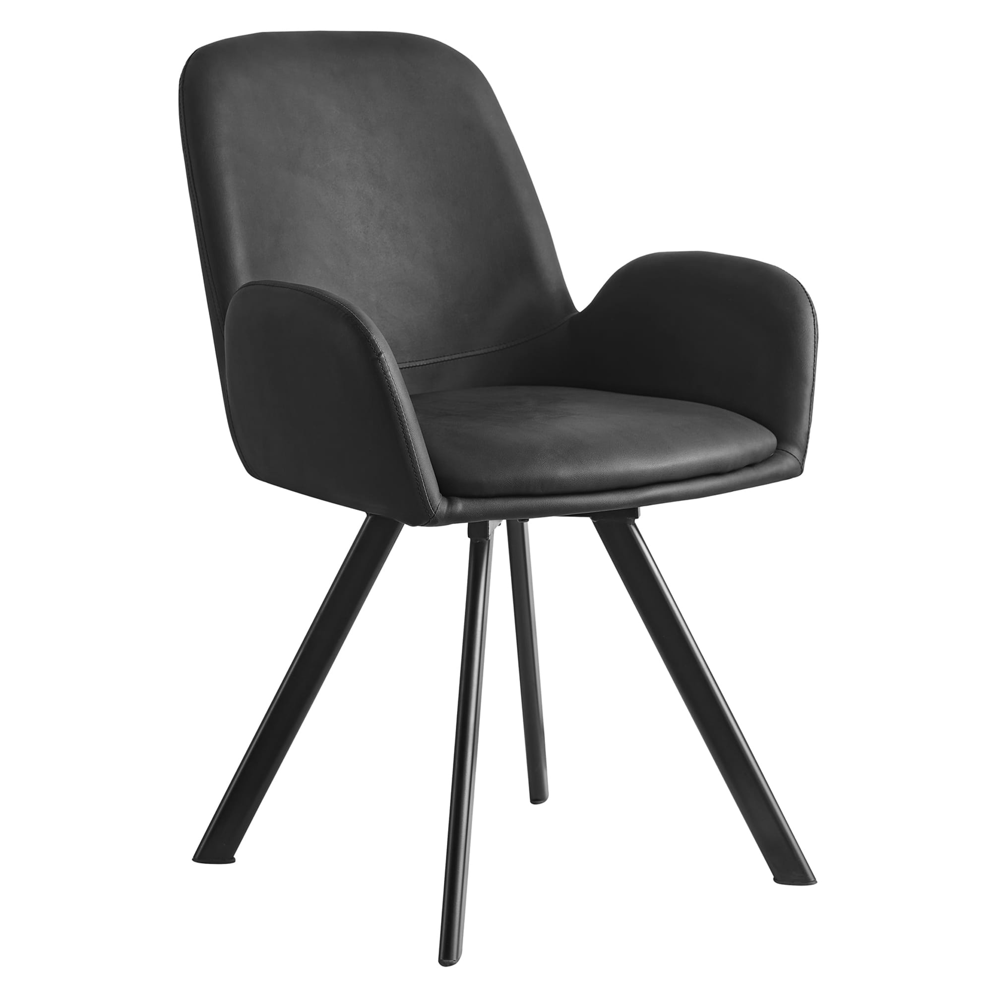 Eetkamerstoel ELIA - zwart - draaibare zitting - kunstleer