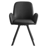 Eetkamerstoel ELIA - zwart - draaibare zitting - kunstleer
