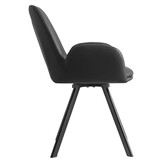 Eetkamerstoel ELIA - zwart - draaibare zitting - kunstleer
