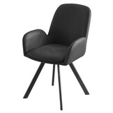 Eetkamerstoel ELIA - zwart - draaibare zitting - kunstleer