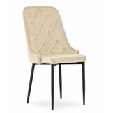 Eetkamerstoelen CAPRI - 3 stuks - beige - 93x48x56 cm - fluwelen bekleding