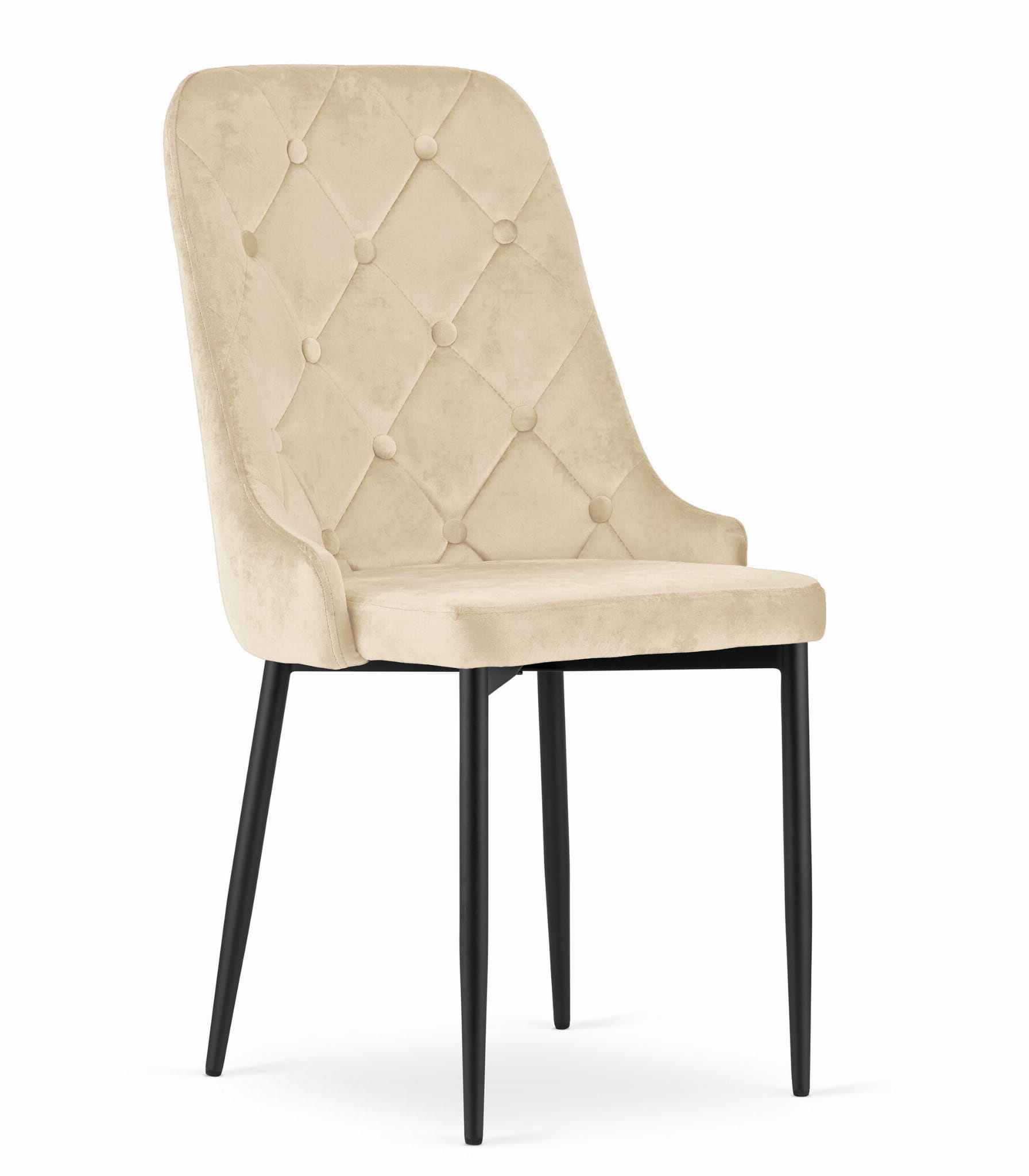 Eetkamerstoelen CAPRI - 3 stuks - beige - 93x48x56 cm - fluwelen bekleding