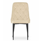 Eetkamerstoelen CAPRI - 3 stuks - beige - 93x48x56 cm - fluwelen bekleding
