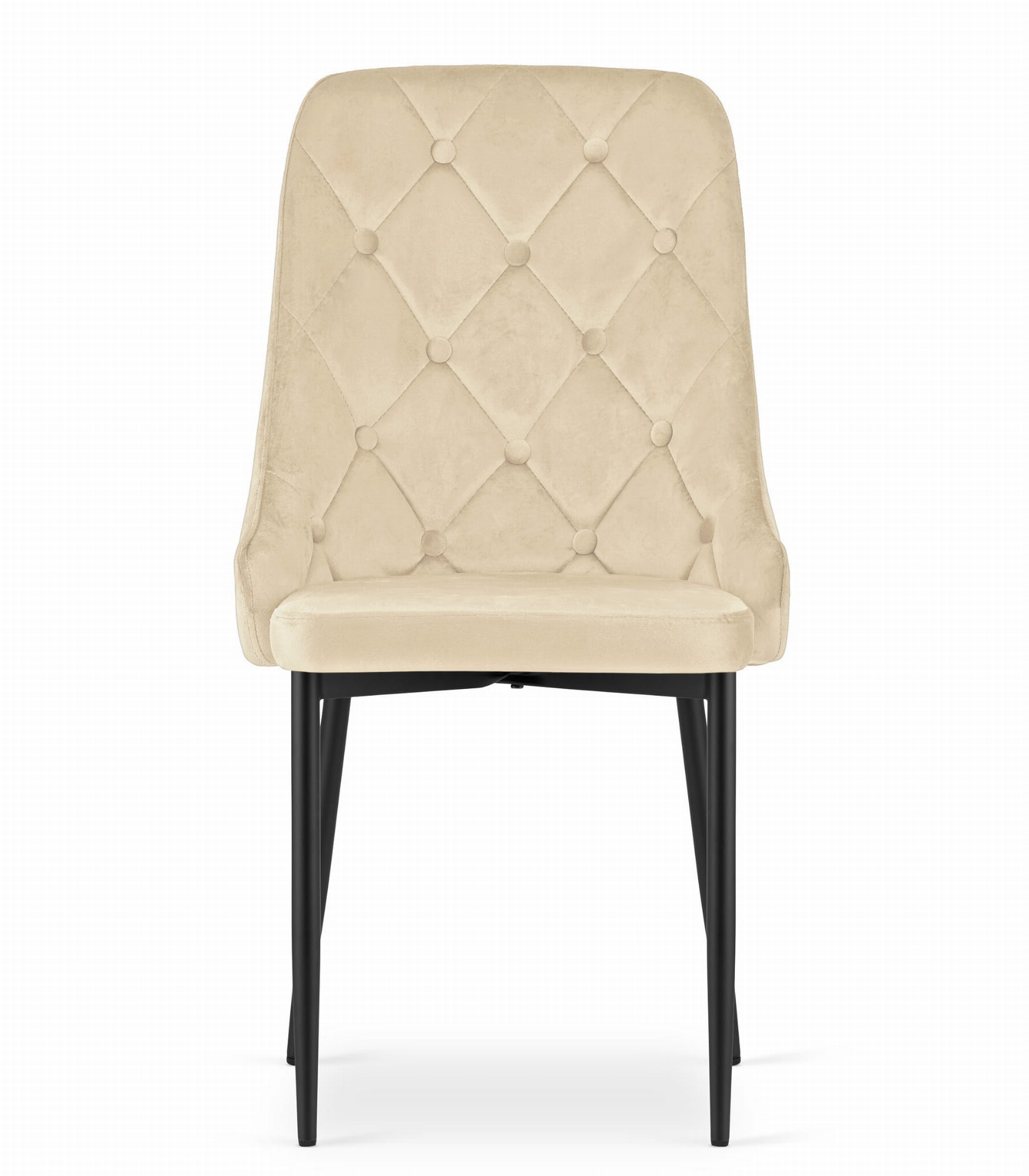Eetkamerstoelen CAPRI - 3 stuks - beige - 93x48x56 cm - fluwelen bekleding