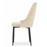 Eetkamerstoelen CAPRI - 3 stuks - beige - 93x48x56 cm - fluwelen bekleding