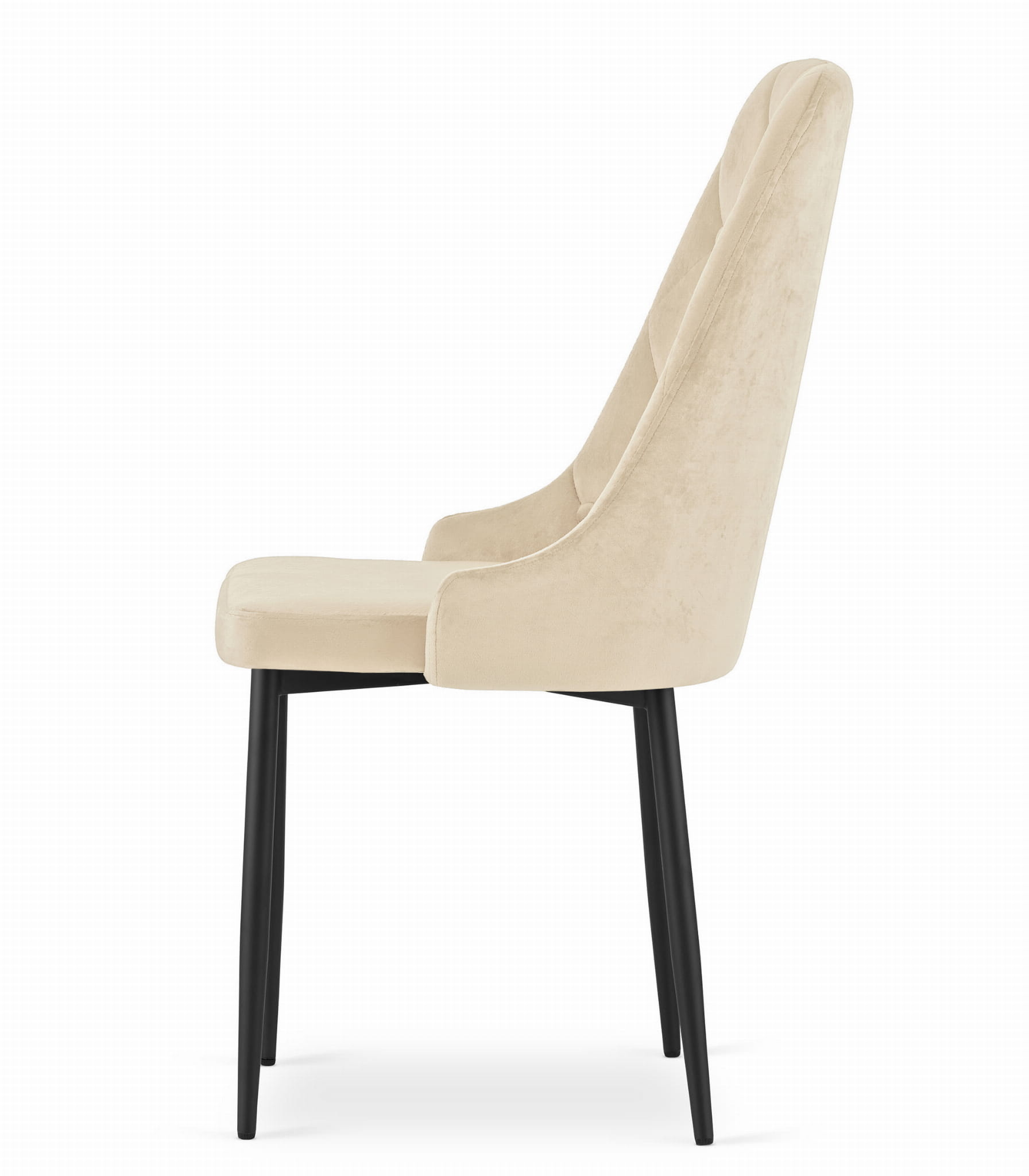 Eetkamerstoelen CAPRI - 3 stuks - beige - 93x48x56 cm - fluwelen bekleding
