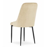 Eetkamerstoelen CAPRI - 3 stuks - beige - 93x48x56 cm - fluwelen bekleding