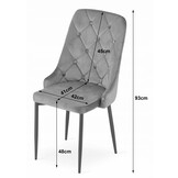 Eetkamerstoelen CAPRI - 3 stuks - beige - 93x48x56 cm - fluwelen bekleding