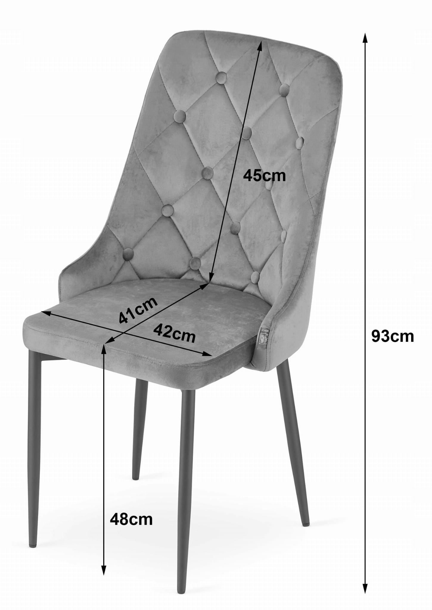 Eetkamerstoelen CAPRI - 3 stuks - beige - 93x48x56 cm - fluwelen bekleding