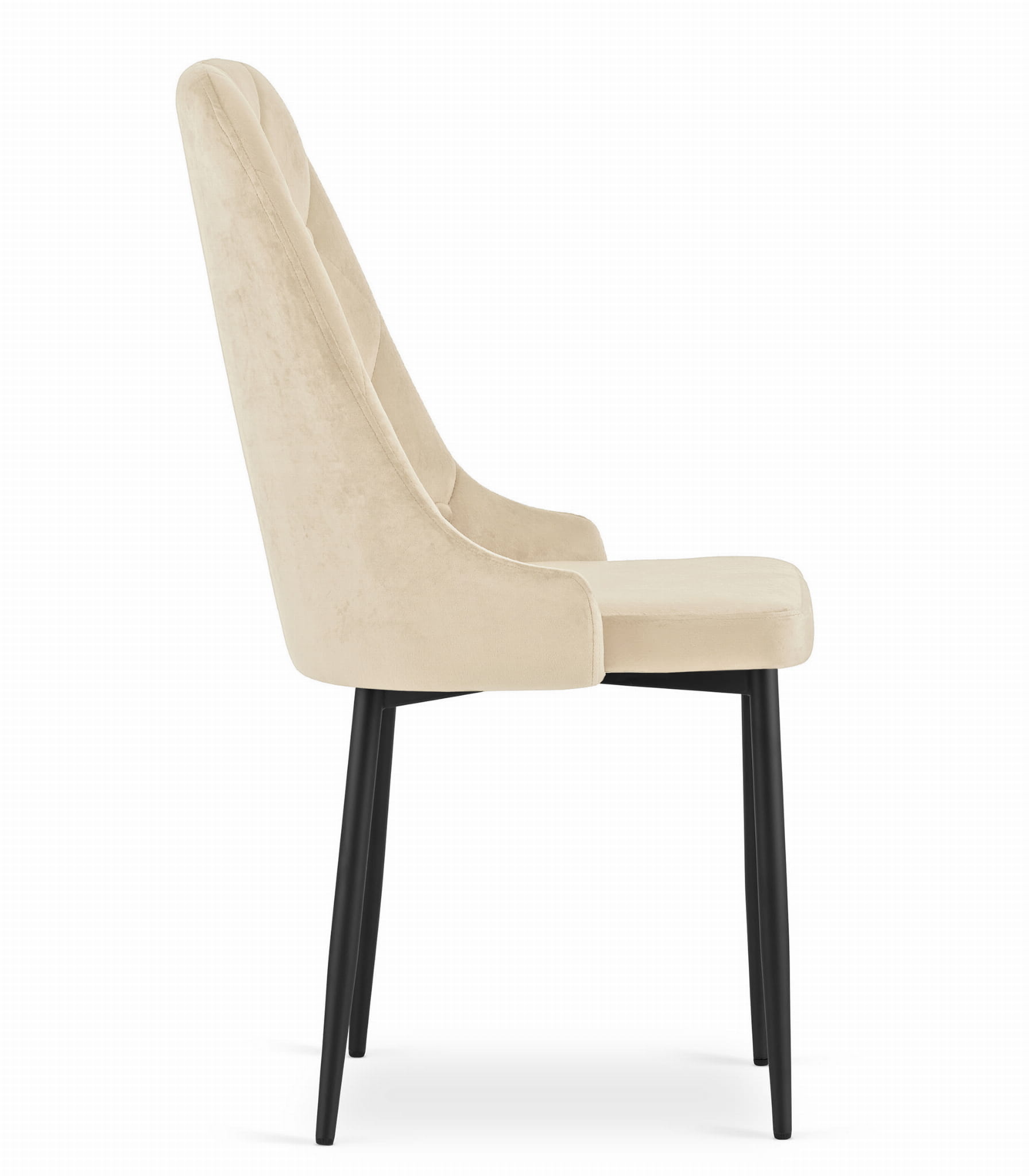 Eetkamerstoelen CAPRI - 3 stuks - beige - 93x48x56 cm - fluwelen bekleding