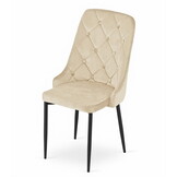 Eetkamerstoelen CAPRI - 3 stuks - beige - 93x48x56 cm - fluwelen bekleding