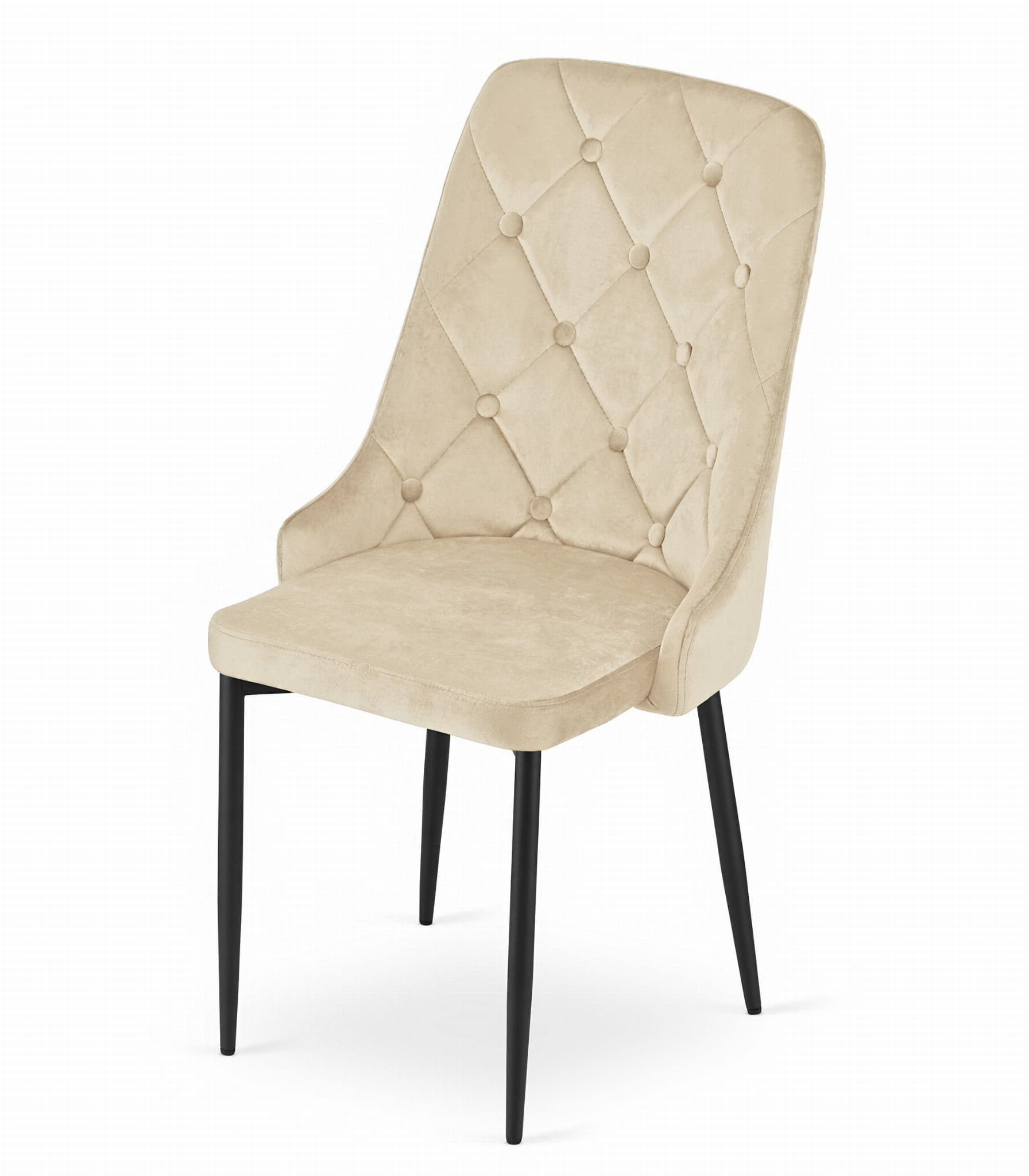 Eetkamerstoelen CAPRI - 3 stuks - beige - 93x48x56 cm - fluwelen bekleding