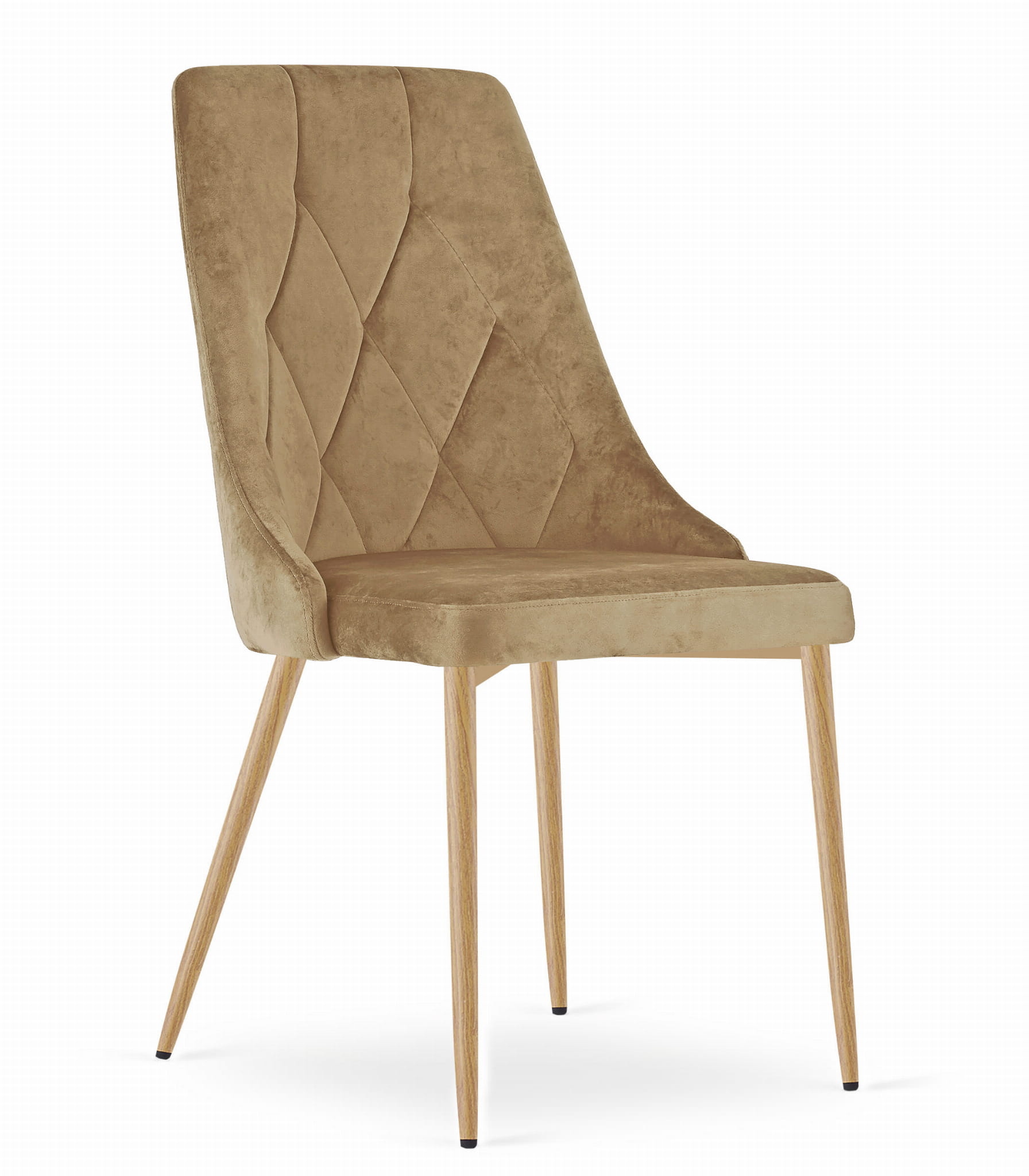 Eetkamerstoel IMOLA - 3 stuks - bruin - 88x49,5x55,5 cm - fluwelen bekleding