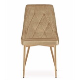 Eetkamerstoel IMOLA - 3 stuks - bruin - 88x49,5x55,5 cm - fluwelen bekleding